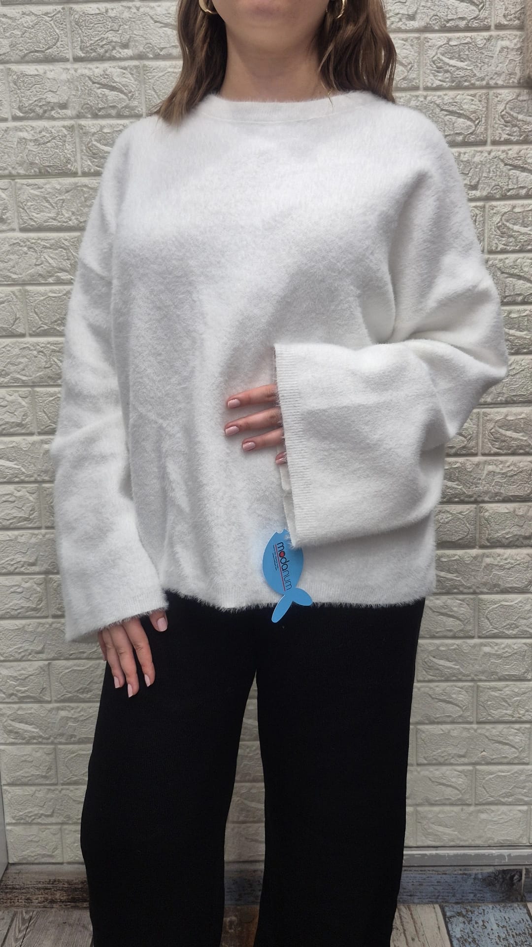 Yumoş kazak beyaz( S M L XL bedenler için)