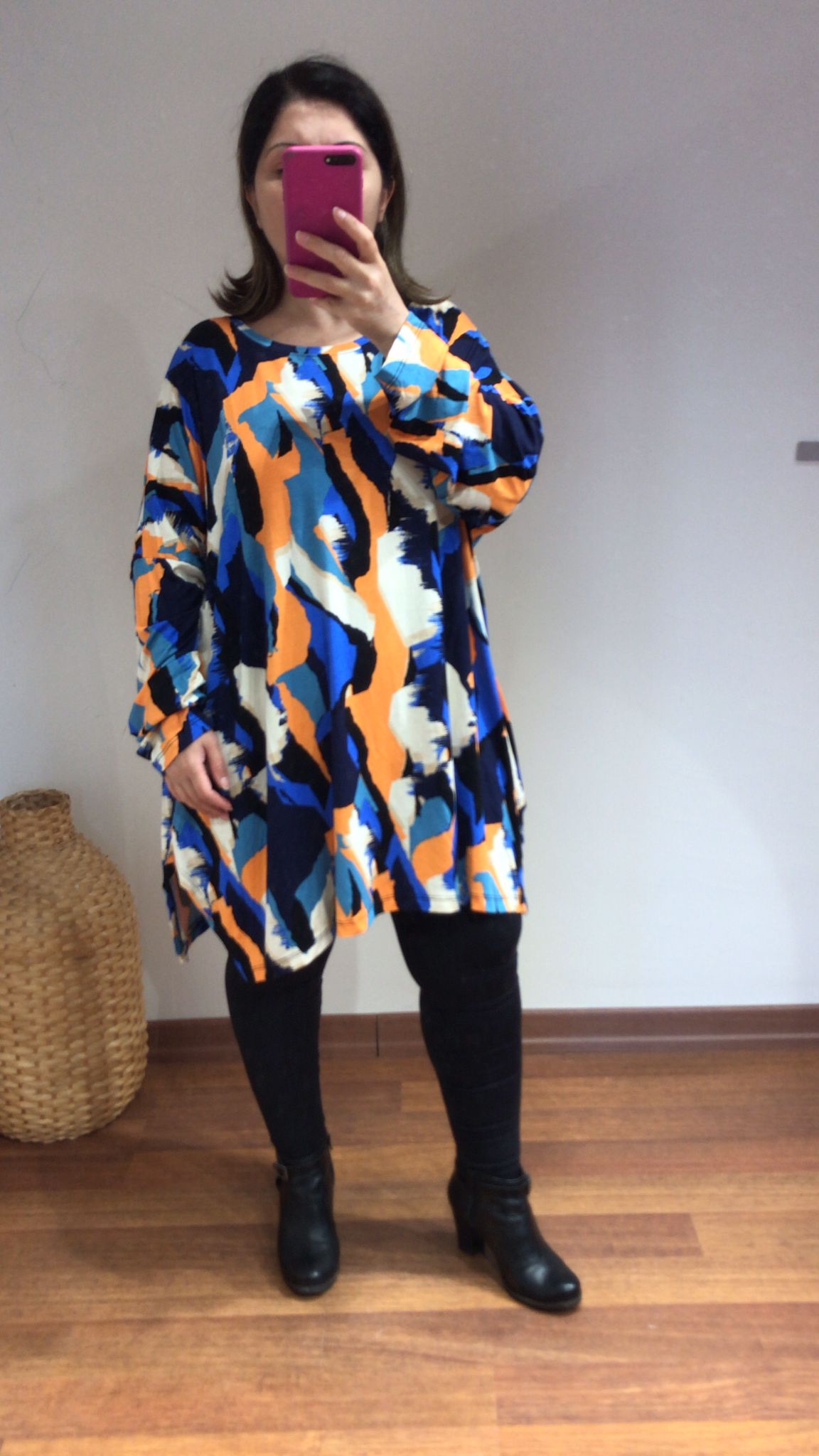 Bluz örme kumaş likra meşale renkler desen