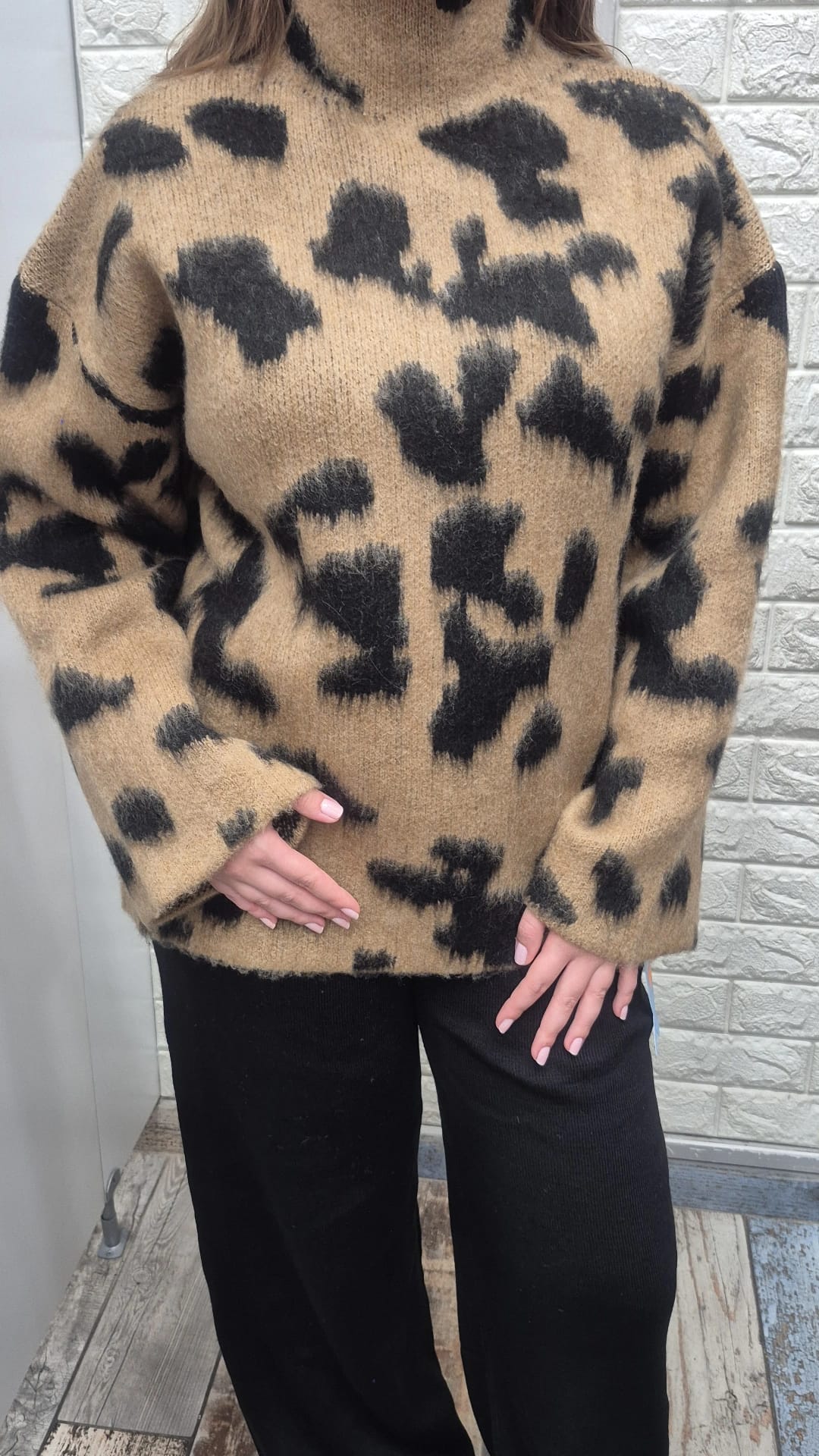 Kazak leopar desen yarım balıkçı model