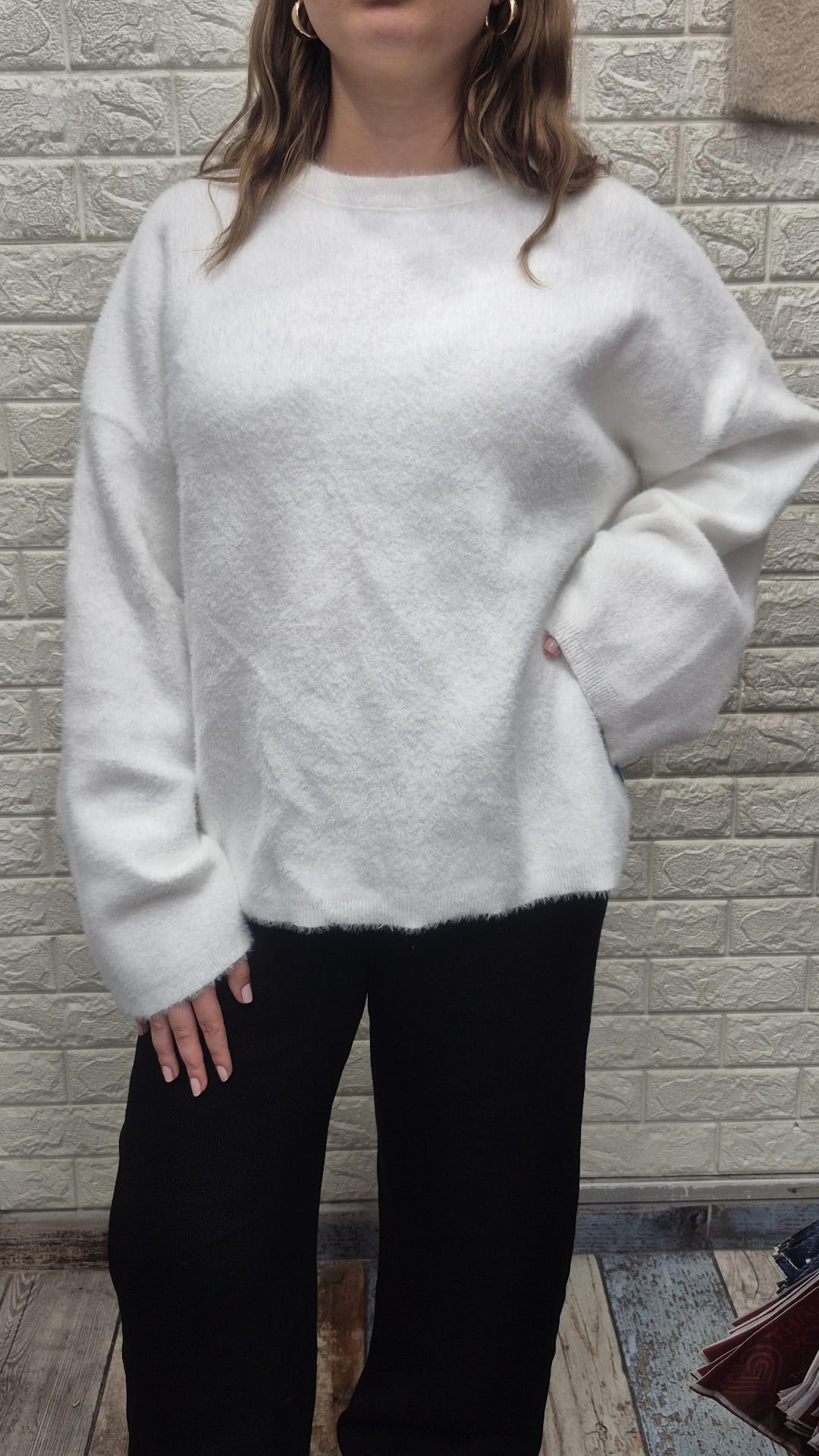 Yumoş kazak beyaz( S M L XL bedenler için)