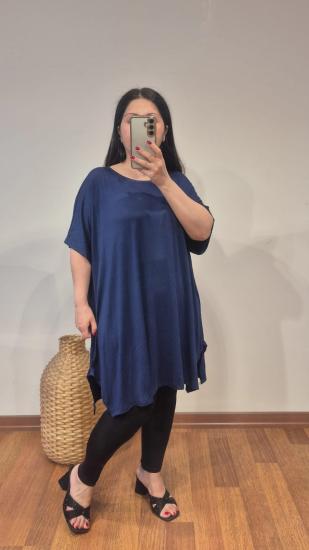 Bluz bisiklet yaka model lacivert renk