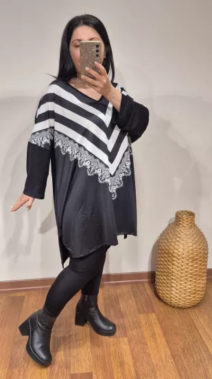 Bluz V çizgi zarafeti desen