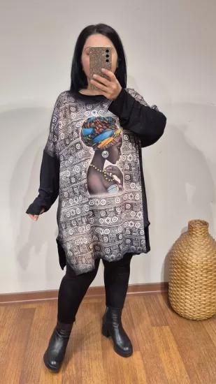 Bluz Sanat baskı etnik modern desen