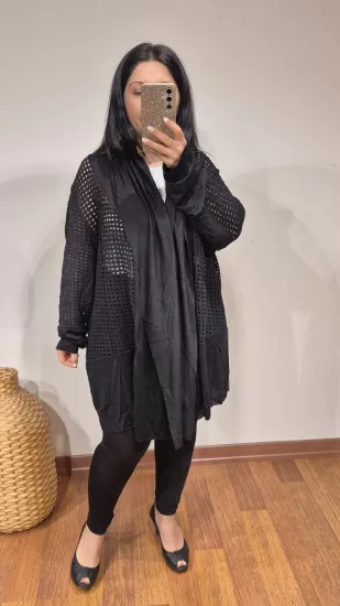 Hırka fileli siyah renk