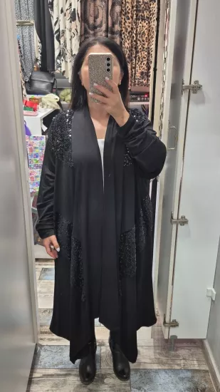 Hırka pullu detay siyah