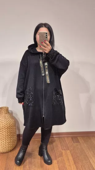 Kapüşonlu pul detay kap model 