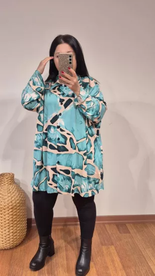 Gömlek dokuma viskon likra cam göbeği renk desen