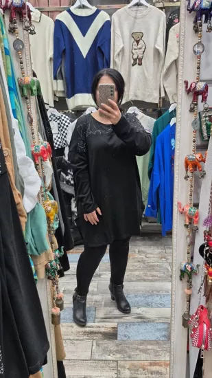 Bluz cupra kumaş yaka ön kısmı taş detay