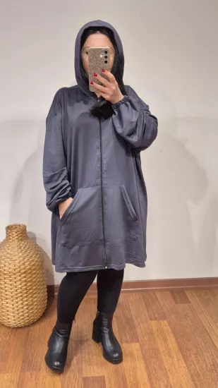 Kapüşonlu düz kap model füme renk