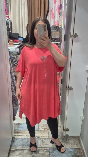 Bluz kuyruklu kalp model nar çiçeği renk