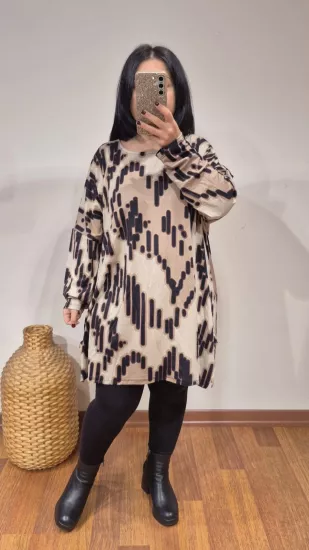 Bluz yakma leopar desen