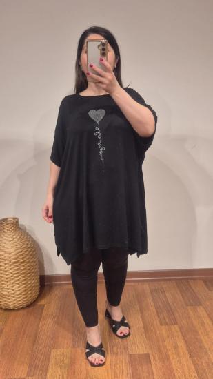 Bluz kuyruklu kalp model siyah renk