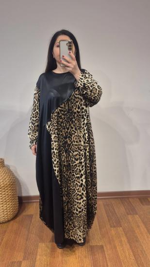 Şalvar model elbise leoparı siyah