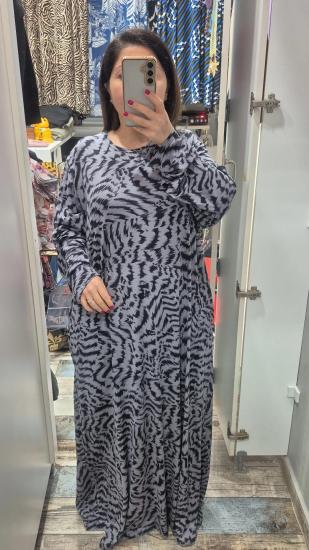Elbise lila leopar model