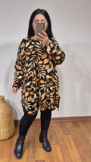 Bluz yaprakları oranj desen