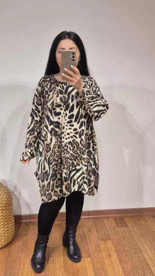 Bluz flu leopar desen