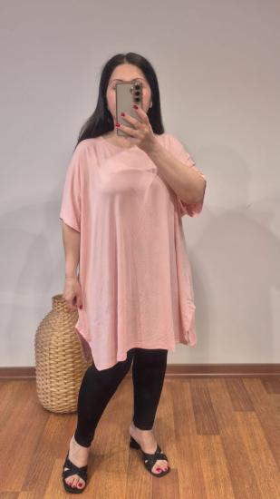 Bluz bisiklet yaka model pembe renk