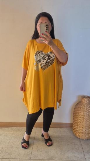 Bluz leopar kalp model sarı renk