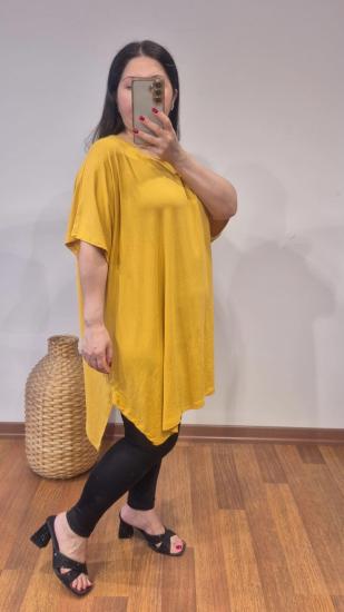 Bluz bisiklet yaka model sarı renk