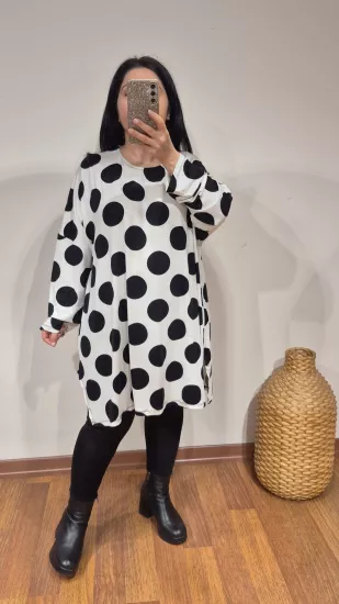 Bluz siyah puan zarafeti desen