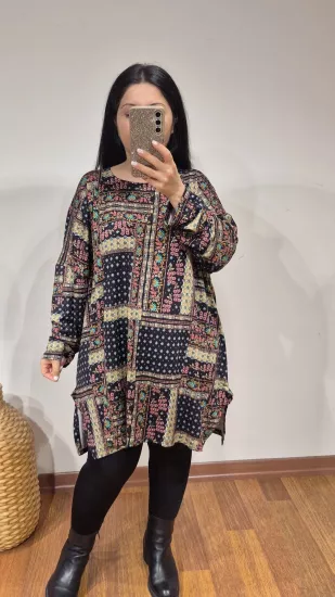 Bluz otantik çiçek parça desen