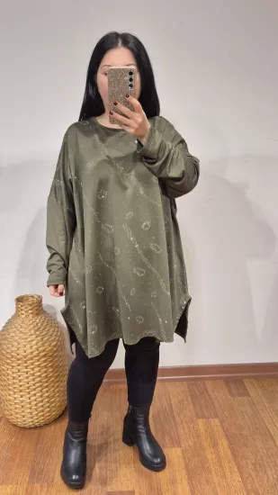 Bluz yuvacık taş model haki renk