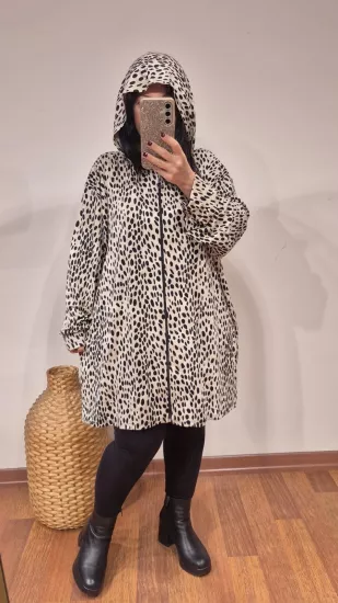 Kapüşonlu çita leopar desen