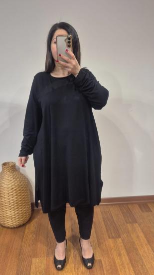 Tunik basic model siyah renk