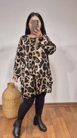 Bluz iri leopar desen