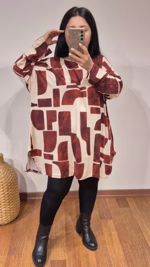 Bluz bordo esmer krem desen