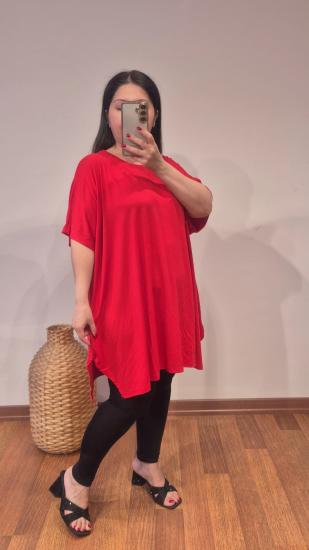 Bluz bisiklet yaka model kırmızı renk