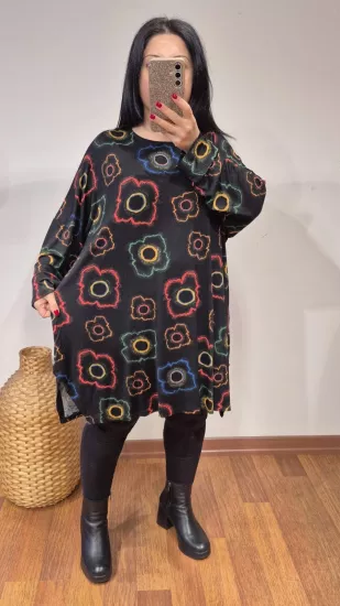 Bluz yonca desen uzun kol model 