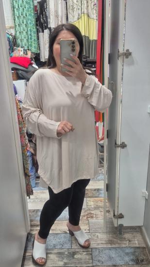 Bluz viskon likra basic model fil dişi renk