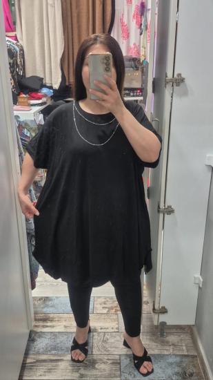 Bluz zincir kolye model siyah renk