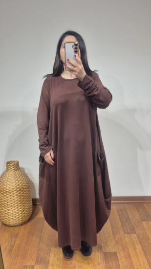 Şalvar model elbise acı kahve renk