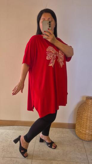 Bluz fiyonk model kırmızı renk