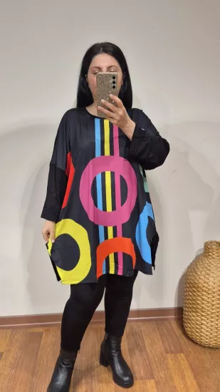 Bluz renkli geometrik desen