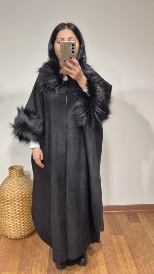 Panço kap süet kürk peluş detay