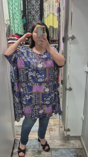 Bluz lila tonlarda desen