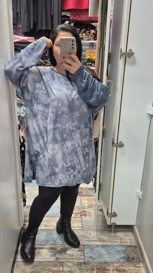 Bluz Smoke Soft gri batik desen