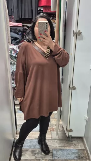 Bluz valora casual kahverengi